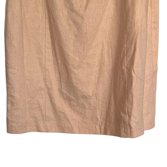 Evan-Picone Sz 12 Linen Sheath Dress Beaded Office Neutral Light Academia - Picture 6 of 13